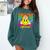 Field Trip Squad Groovy Field Day Smile Face Teacher Tie Dye Comfort Colors Sweatshirt Blue Spruce