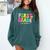 First Grade Team Teacher Back To School 1st Grade Squad Kids Comfort Colors Sweatshirt Blue Spruce