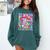 Groovy Teacher Cute Coquette Bow Flower Retro Back To School Comfort Colors Sweatshirt Blue Spruce
