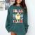 Groovy Teacher Halloween Retro Trick Or Teach Floral Ghost Comfort Colors Sweatshirt Blue Spruce