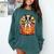 Halloween Retro Boston Terrier Comfort Colors Sweatshirt Blue Spruce