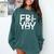 Happy Friyay Teacher Shirt Cute Teacher Fashion Fri-Yay Comfort Colors Sweatshirt Blue Spruce