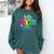 Hello Sixth Grade Cute Back To School 6th Grade Teacher Kids Comfort Colors Sweatshirt Blue Spruce
