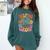 Helping Little Minds Grow Teacher First Day Back To School Comfort Colors Sweatshirt Blue Spruce