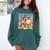 Infant Teacher Boo Crew Ghost Groovy Halloween For Women Comfort Colors Sweatshirt Blue Spruce