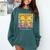 Interventionist Teacher Groovy Coquette Bow Back To School Comfort Colors Sweatshirt Blue Spruce