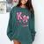 K Is For Kindergarten Teacher Coquette Bow Back To School Comfort Colors Sweatshirt Blue Spruce K Is For Kindergarten Teacher Coquette Bow Back To School Comfort Colors Sweatshirt Blue Spruce