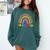 Kindergarten Rainbow Girls Boys Teacher First Day Of School Comfort Colors Sweatshirt Blue Spruce