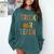 Leopard Trick Or Teach Halloween Teacher Costume Women Comfort Colors Sweatshirt Blue Spruce