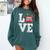 LOVE Kindergarten Teacher Student School Apple Comfort Colors Sweatshirt Blue Spruce