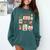 Merry And Bright Christmas Gingerbread Santa Book Teacher Comfort Colors Sweatshirt Blue Spruce