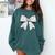 Music Notes Coquette Bow Music Teacher School Musician Band Comfort Colors Sweatshirt Blue Spruce