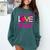 In October We Wear Pink Love Teacher Breast Cancer Awareness Comfort Colors Sweatshirt Blue Spruce