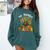 One Thankful Teacher Thanksgiving Turkey Cute Crayon Pencil Comfort Colors Sweatshirt Blue Spruce