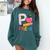P Is For Pre K Teacher Student Pencil Apple Back To School Comfort Colors Sweatshirt Blue Spruce
