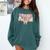 Physical Education Halloween Bow Checkered Teacher Ghost PE Comfort Colors Sweatshirt Blue Spruce