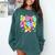 Preppy Fourth Grade Back To School 4th Grade Teacher Girls Comfort Colors Sweatshirt Blue Spruce