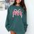 Preppy Pre k Back To School Pre-k Teachers Girls Cute Bow Comfort Colors Sweatshirt Blue Spruce