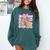 Preppy Third Grade Back To School Teacher Girl Kid Comfort Colors Sweatshirt Blue Spruce