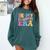 Retro Groovy Retirement Era Retired Teacher Comfort Colors Sweatshirt Blue Spruce