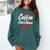 Running On Coffee And Christmas Cheer Lover Teacher For Men Women Kids Comfort Colors Sweatshirt Blue Spruce