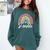 Sé Amable Spanish Bilingual Teacher Be Kind Boho Rainbow Comfort Colors Sweatshirt Blue Spruce