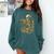 Skeleton Book Floral Skull Halloween Teacher Costume Comfort Colors Sweatshirt Blue Spruce