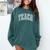 Teach Teacher Checkered First Day Of School Back To School Comfort Colors Sweatshirt Blue Spruce