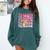Teacher Pencil Back To School Groovy Pink Teacher First Day Comfort Colors Sweatshirt Blue Spruce
