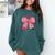 Teaching Is A Work Of Heart Pencil Bow Teacher Valentine Comfort Colors Sweatshirt Blue Spruce