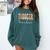 Toddler Teacher Retro Groovy Women Happy First Day Of School Comfort Colors Sweatshirt Blue Spruce