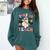 Trick Or Teach Groovy Teacher Halloween Retro Floral Ghost Comfort Colors Sweatshirt Blue Spruce
