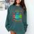 Trick Or Teach Neon Ghost Flower Teacher Spooky Halloween Comfort Colors Sweatshirt Blue Spruce