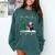 Ugly Christmas Tree Lights Xmas Santa Riding Boston Terrier Comfort Colors Sweatshirt Blue Spruce