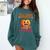 Will Trade Students For Candy Teacher Cute Halloween Pumpkin Comfort Colors Sweatshirt Blue Spruce