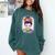 Witchy Teacher Halloween Messy Bun Teacher Bleached Comfort Colors Sweatshirt Blue Spruce