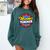 Wonder Teacher Super Woman Power Superhero Back To School Comfort Colors Sweatshirt Blue Spruce