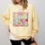 100 Days Of School Preppy 100th Day Of School Teacher Kids Comfort Colors Sweatshirt Butter