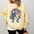 Boston Terrier Riding Dinosaur T-Rex Boys Kids Rainbow Comfort Colors Sweatshirt Butter