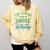 Disney This Teacher Runs On Coffee And Disney Gradient Logo Comfort Colors Sweatshirt Butter