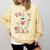 Groovy Halloween Trick Or Teach Retro Floral Ghost Teacher Comfort Colors Sweatshirt Butter