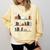 Halloween Library Ghost Books Teacher Spooky Trick Or Teach Comfort Colors Sweatshirt Butter