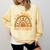 One Thankful Math Teacher Thanksgiving Autumn Fall Rainbow Comfort Colors Sweatshirt Butter