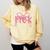 Preppy Pre k Back To School Pre-k Teachers Girls Cute Bow Comfort Colors Sweatshirt Butter