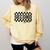 Second Grade Checkered Teacher 1st Day Back To School Women Comfort Colors Sweatshirt Butter