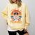 I Teach In My Pajamas Teacher Sunset Bear Retro Comfort Colors Sweatshirt Butter