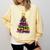 Teacher Crayon Christmas Tree Lights Student School Xmas Comfort Colors Sweatshirt Butter
