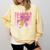 Teacher Pencil Back To School Groovy Pink Teacher First Day Comfort Colors Sweatshirt Butter