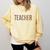 Toddler Teacher Leopard Appreciation For Women For Work Comfort Colors Sweatshirt Butter