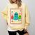 Trick Or Teach Neon Ghost Flower Teacher Spooky Halloween Comfort Colors Sweatshirt Butter